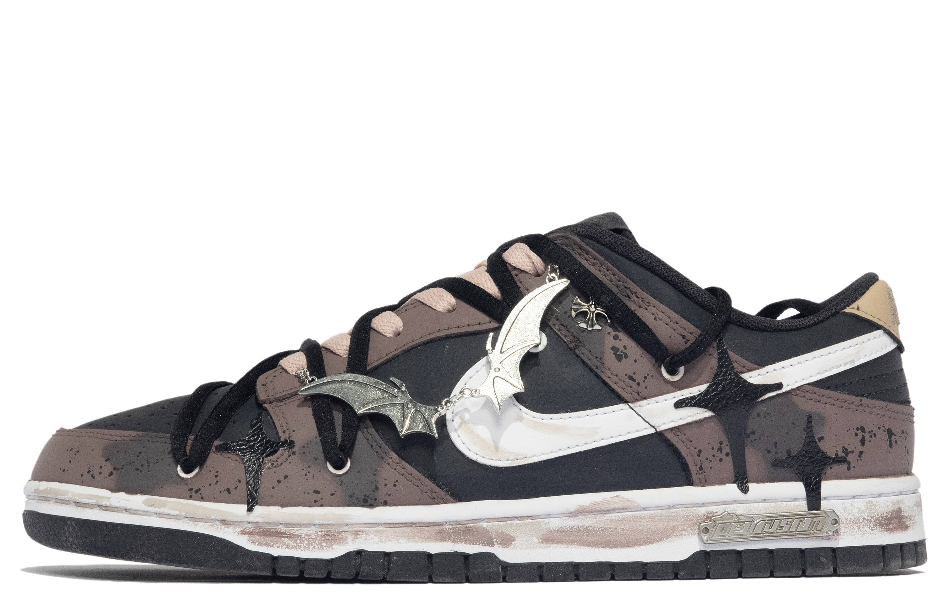 Buy [定制鞋] 耐克Dunk Low '达芬奇复古棕黑白' DJ6188-002(TeamM-男款哥特星星S-BOX)