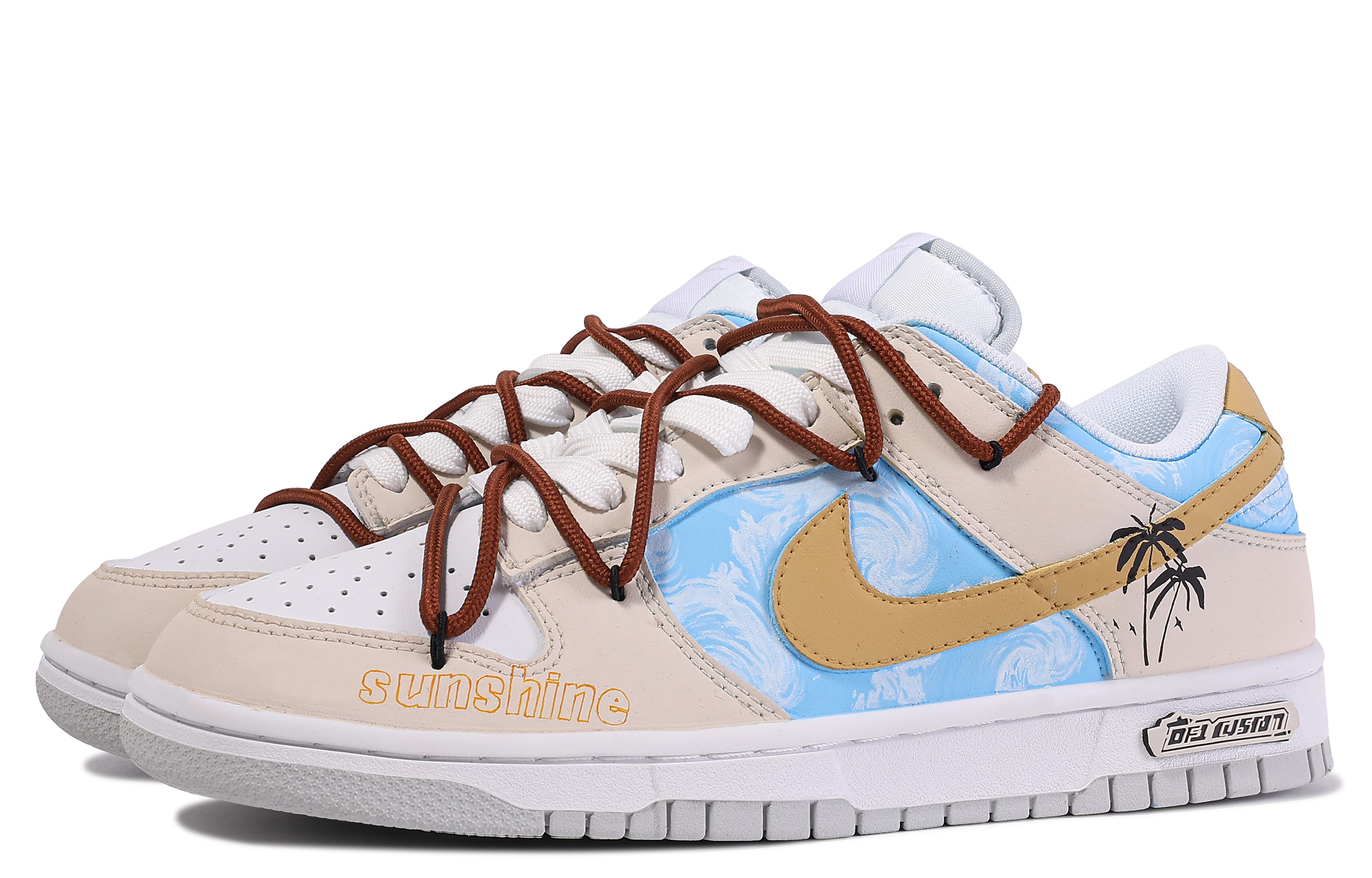Shop [Zapatillas Personalizadas] Nike Dunk Low 'Da Vinci Ola de Verano' DH9765-102(TeamM-夏日海浪-BOX)