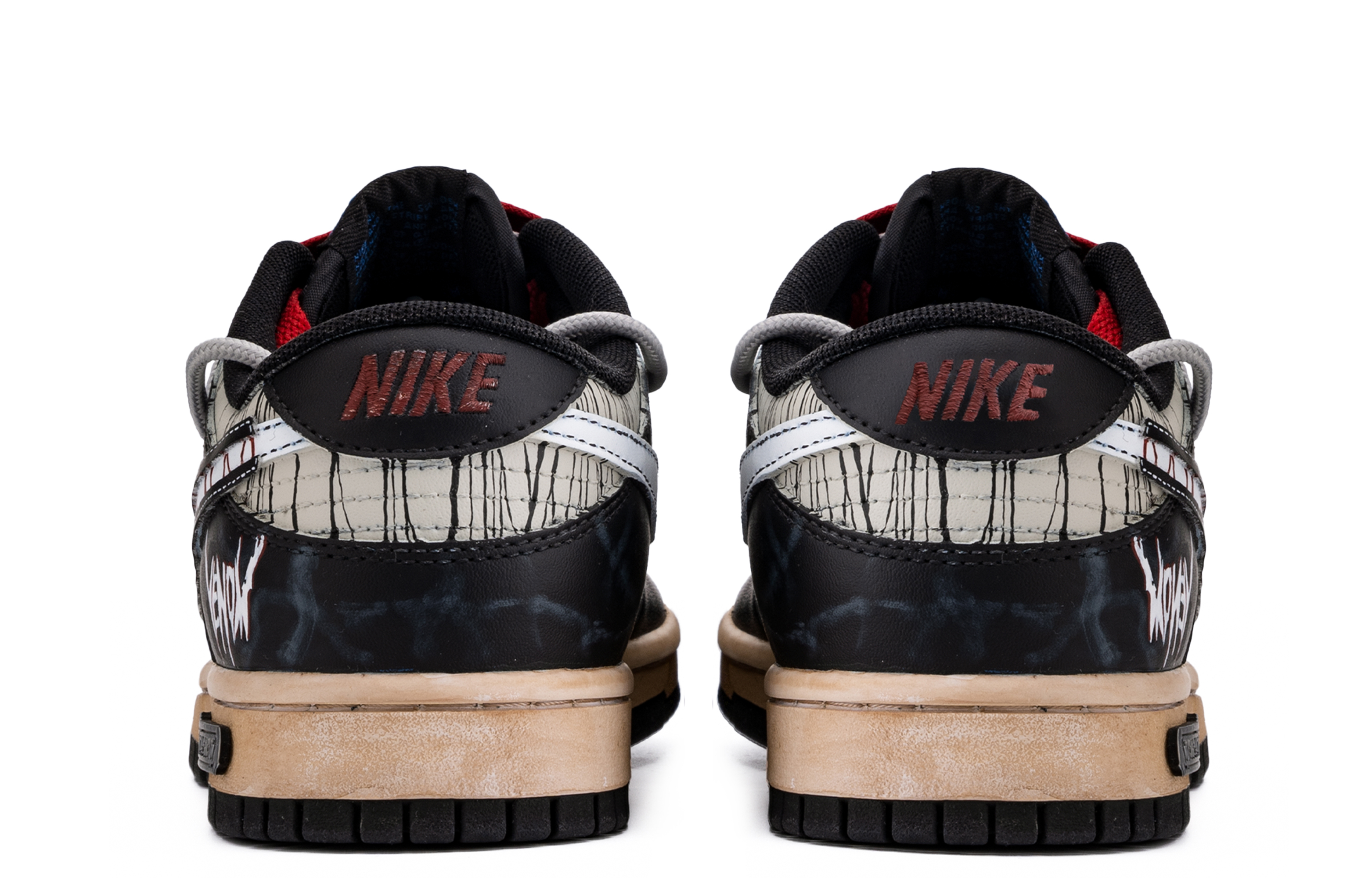 Purchase 【客製球鞋】 Nike Dunk 達文西客製 毒液 塗鴉 手繪 貼皮 解構 潮流 簡約 百搭 防滑速乾耐磨平衡 低筒 板鞋 男女同款 米棕黑