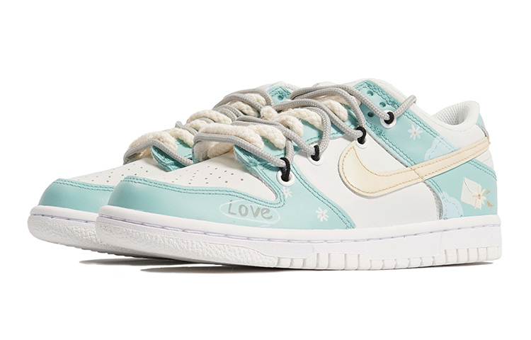 Lookbook [Kasut Custom] Nike Dunk Low 'Sampul Daisy Cinta Graffiti Matcha' DH9765-100(TeamP-抹茶棉花S-BOX)