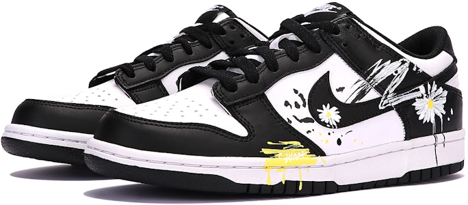 【定制球鞋】 Nike Dunk Low 小雛菊 塗鴉 潑墨 熊貓 百搭 休閒 低幫 板鞋 GS 黑白 Lookbook 【定制球鞋】 Nike Dunk Low 小雛菊 塗鴉 潑墨 熊貓 百搭 休閒 低幫 板鞋 GS 黑白