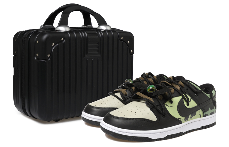 Buy 【客製化球鞋】Nike Dunk Low 蝙蝠 暗黑 眼睛 樹枝 城堡 解構風 低筒 板鞋 GS 黑綠