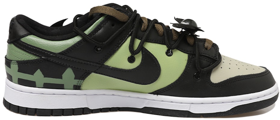 【客製化球鞋】Nike Dunk Low 蝙蝠 暗黑 眼睛 樹枝 城堡 解構風 低筒 板鞋 GS 黑綠 Lookbook 【客製化球鞋】Nike Dunk Low 蝙蝠 暗黑 眼睛 樹枝 城堡 解構風 低筒 板鞋 GS 黑綠