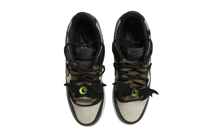 Purchase 【客製化球鞋】Nike Dunk Low 蝙蝠 暗黑 眼睛 樹枝 城堡 解構風 低筒 板鞋 GS 黑綠