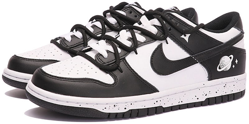 【訂製球鞋】 Nike Dunk Low 黑暗星系 解構雙鞋帶 休閒 高筒 滑板鞋 GS 黑白 Lookbook 【訂製球鞋】 Nike Dunk Low 黑暗星系 解構雙鞋帶 休閒 高筒 滑板鞋 GS 黑白