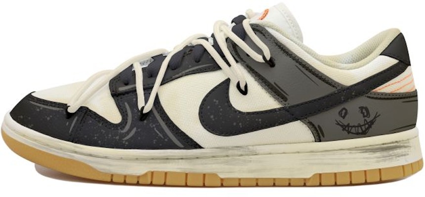 【定制球鞋】 Nike Dunk Low 暗黑鬼臉 線條 潑墨 做舊 解構風 橡膠底 潮流復古 低幫 板鞋 男女同款 黑白 Buy 【定制球鞋】 Nike Dunk Low 暗黑鬼臉 線條 潑墨 做舊 解構風 橡膠底 潮流復古 低幫 板鞋 男女同款 黑白