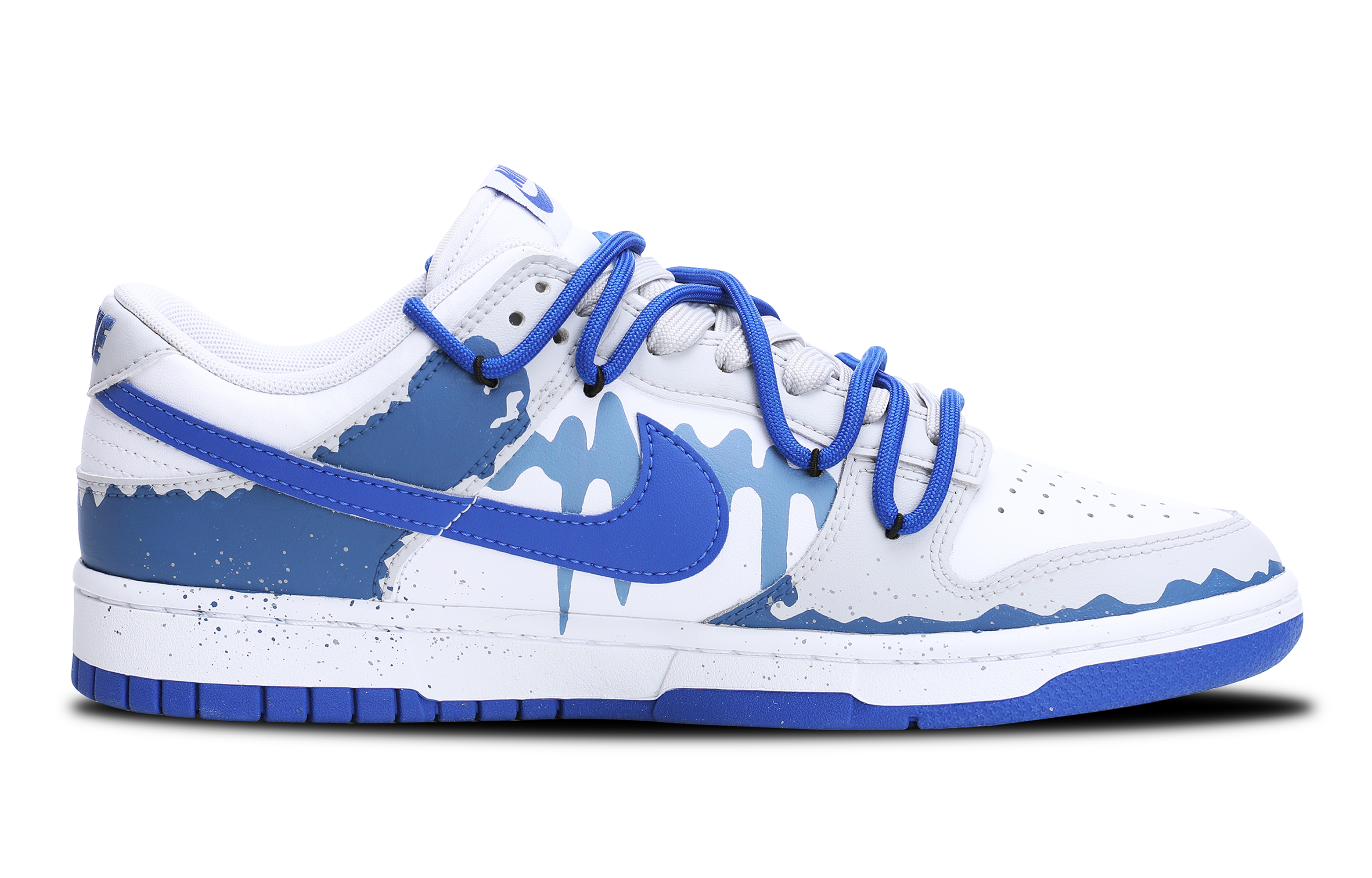 Lookbook 【訂製球鞋】Nike Dunk 有龍則靈 暗色 英文塗鴉 龍年限定 潑墨 高級 簡約復古 防滑減震耐磨輕便 低筒 板鞋 男款 藍灰結構