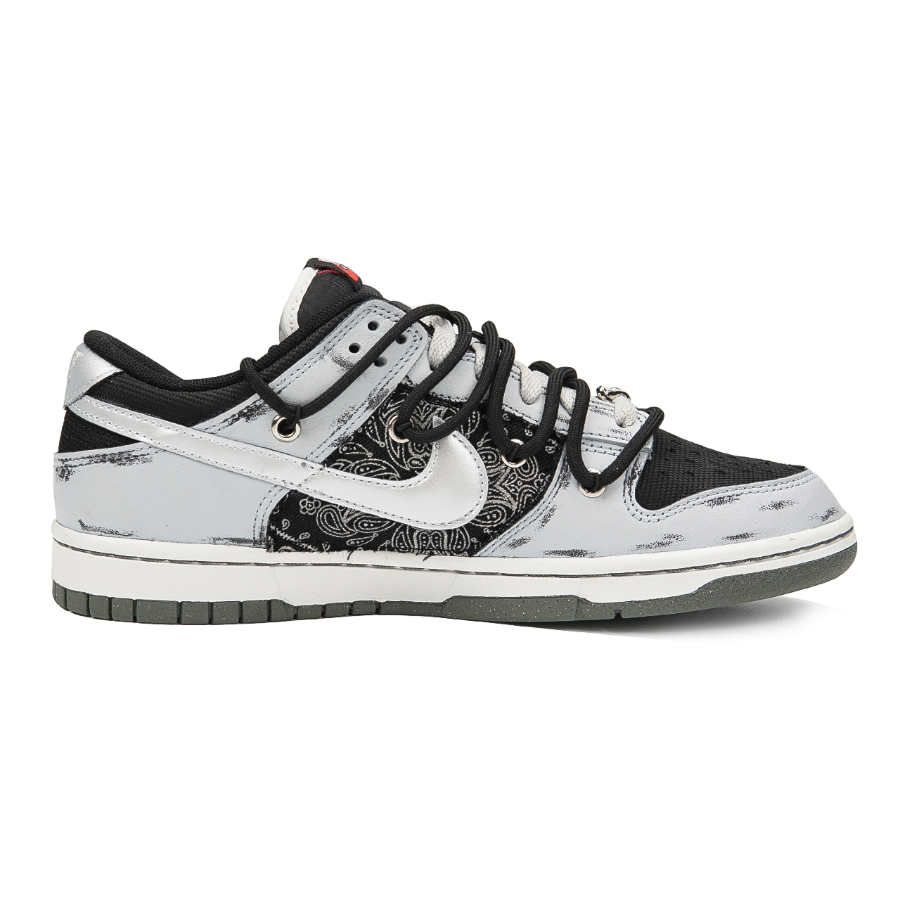 Order 【定製球鞋】Nike Dunk Low 實驗室 暗黑撲克 做舊髒髒鞋 高級灰 腰果花布 防滑耐磨 低幫 板鞋 男款 黑灰銀