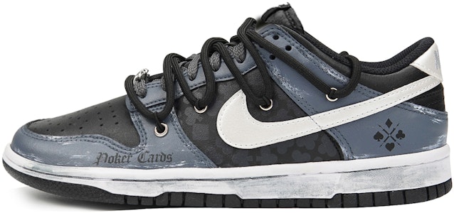 【定製球鞋】Nike Dunk Low 三次實驗室 暗黑撲克 老舊髒鞋 工業復古風 防滑耐磨 低幫 板鞋 男款 黑藍銀 Order 【定製球鞋】Nike Dunk Low 三次實驗室 暗黑撲克 老舊髒鞋 工業復古風 防滑耐磨 低幫 板鞋 男款 黑藍銀