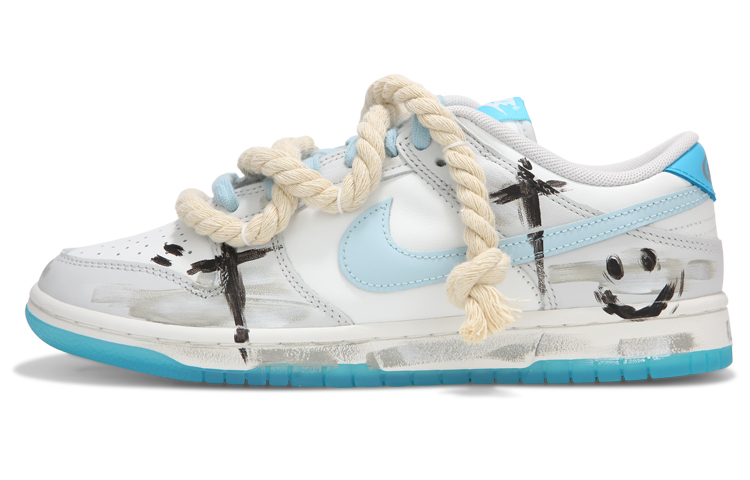 Buy 【定制鞋款】耐克Dunk Low‘暗海盐涂鸦解构笑脸带’ FN3433-141(Team24-男女款海盐十字架)