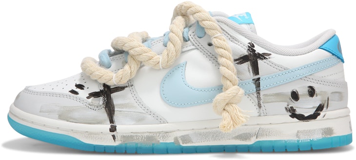 custom-shoes-nike-dunk-low-dark-sea-salt-wave-cross-graffiti-smiley-deconstruct-strap