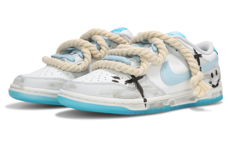 Lookbook 【定制鞋款】耐克Dunk Low‘暗海盐涂鸦解构笑脸带’ FN3433-141(Team24-男女款海盐十字架)