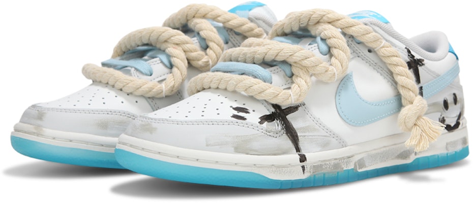 【定制鞋款】耐克Dunk Low‘暗海盐涂鸦解构笑脸带’ FN3433-141(Team24-男女款海盐十字架) Lookbook 【定制鞋款】耐克Dunk Low‘暗海盐涂鸦解构笑脸带’ FN3433-141(Team24-男女款海盐十字架)