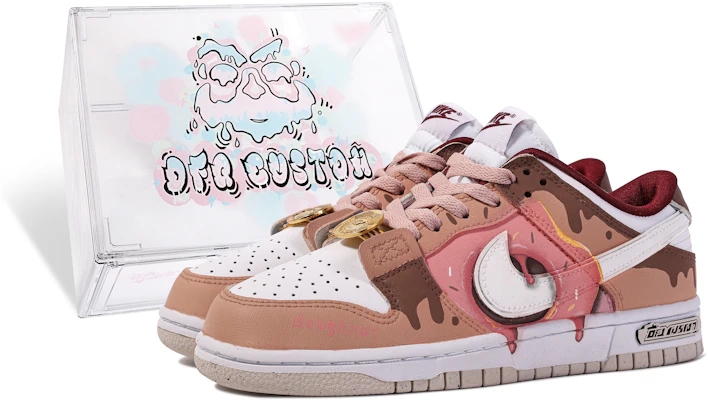 【客製球鞋】Nike Dunk Low 達文西客製 禮盒 甜美陷阱 塗鴉 流體 簡約 百搭 解構 防滑 低筒 板鞋 GS 粉棕 Buy 【客製球鞋】Nike Dunk Low 達文西客製 禮盒 甜美陷阱 塗鴉 流體 簡約 百搭 解構 防滑 低筒 板鞋 GS 粉棕