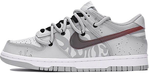 【客製球鞋】 Nike Dunk Low 凋亡 復古 解構風 簡約 休閒 百搭 防滑 低筒 板鞋 GS 灰紅 Buy 【客製球鞋】 Nike Dunk Low 凋亡 復古 解構風 簡約 休閒 百搭 防滑 低筒 板鞋 GS 灰紅