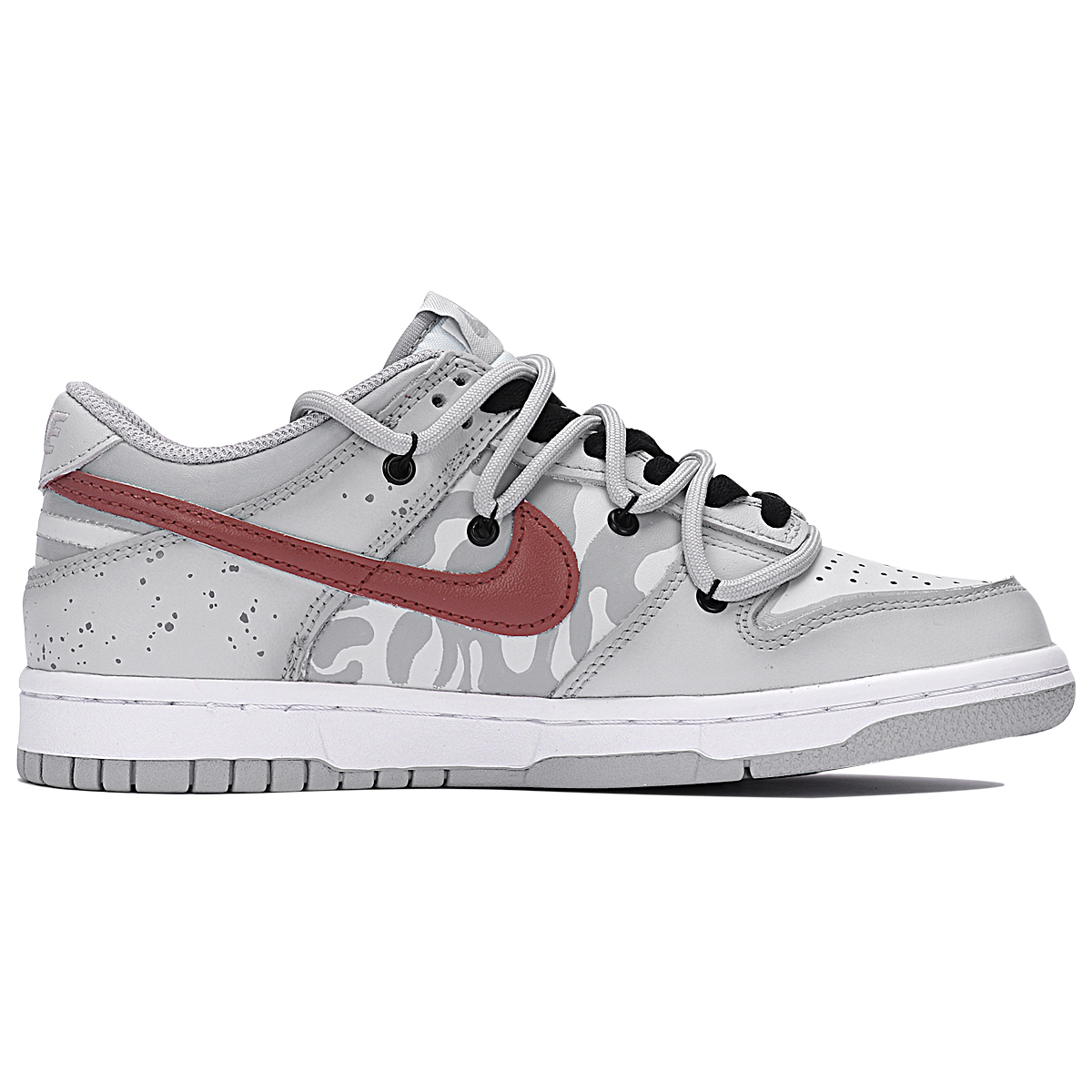 Order 【客製球鞋】 Nike Dunk Low 凋亡 復古 解構風 簡約 休閒 百搭 防滑 低筒 板鞋 GS 灰紅