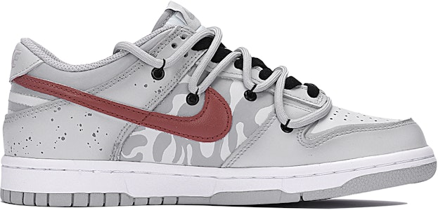 【客製球鞋】 Nike Dunk Low 凋亡 復古 解構風 簡約 休閒 百搭 防滑 低筒 板鞋 GS 灰紅 Order 【客製球鞋】 Nike Dunk Low 凋亡 復古 解構風 簡約 休閒 百搭 防滑 低筒 板鞋 GS 灰紅