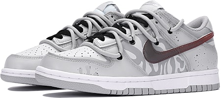 나이키 덩크 로우 '회색빨강' (커스텀) DH9765-001-466283 Lookbook 나이키 덩크 로우 '회색빨강' (커스텀) DH9765-001-466283