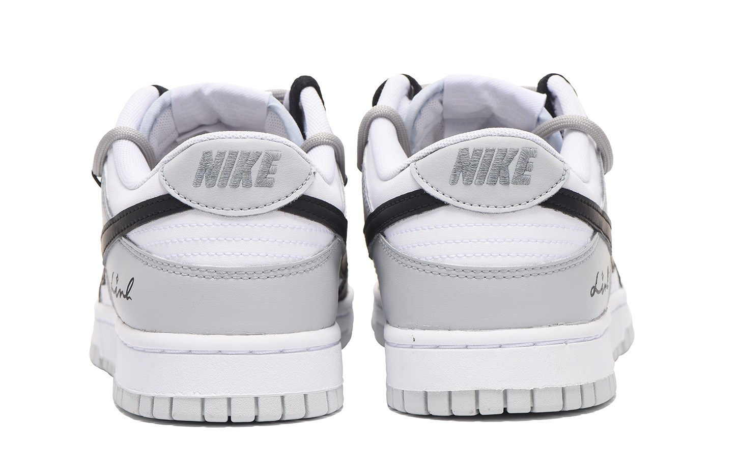 Shop 【定制球鞋】Nike Dunk Low 字母 解構 高街 低幫 板鞋 GS 黑灰