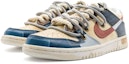 Lookbook 【定制球鞋】Nike Dunk Low 解構 美式復古牛仔拼接 手繪塗鴉 Vibe風做舊 低幫 板鞋 GS 藍紅