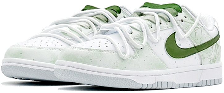 【定制球鞋】 Nike Dunk Low 中國風 國風青竹 解構設計 特殊鞋盒 低幫 板鞋 男款 翠綠 Lookbook 【定制球鞋】 Nike Dunk Low 中國風 國風青竹 解構設計 特殊鞋盒 低幫 板鞋 男款 翠綠
