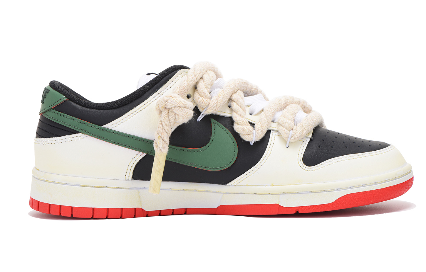 Order [Sepatu Custom] Nike Dunk Low 'Deconstructed Hitam-Hijau' FD9762-061(Team拾伍-男女同款黑绿)