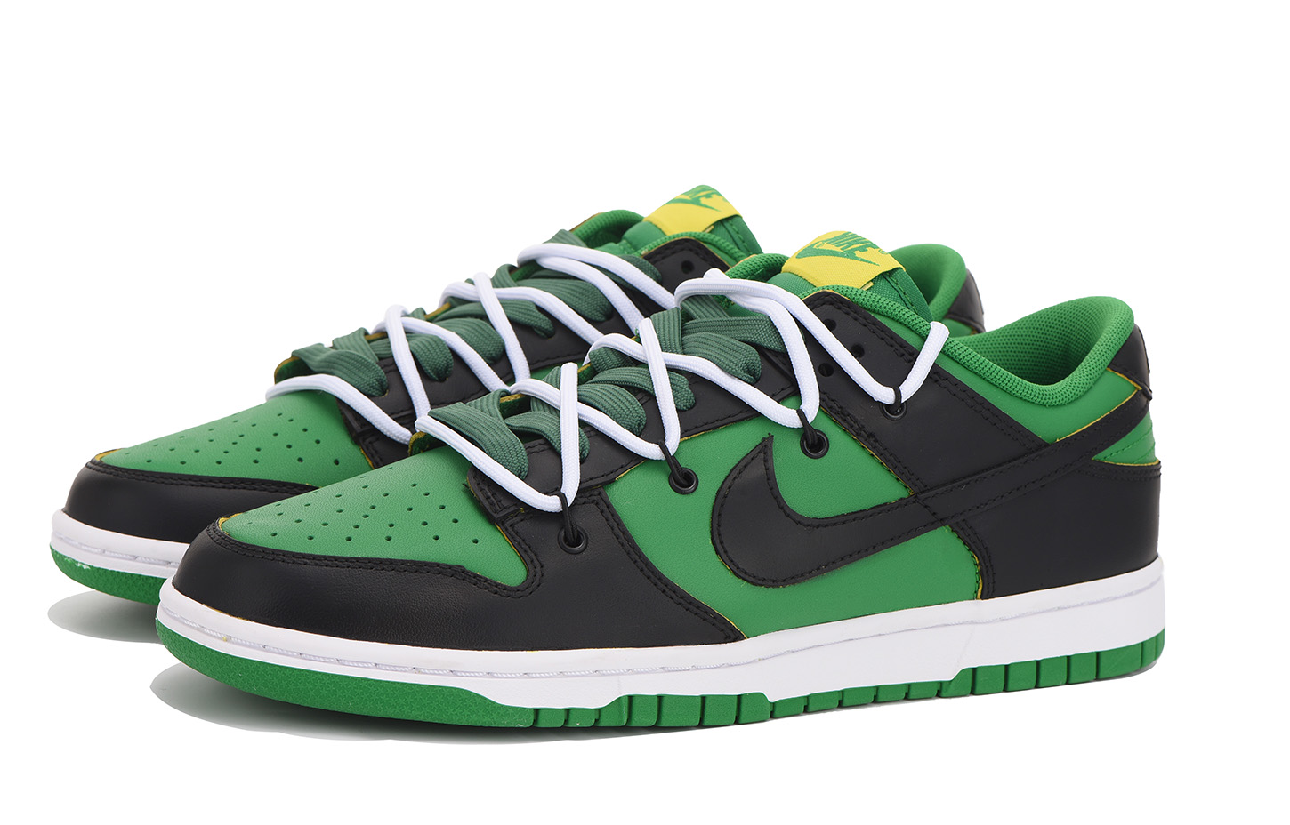 Lookbook [Sepatu Custom] Nike Dunk Low 'Deconstructed Hitam-Hijau' DV0833-300(Team拾伍-男款黑绿三)