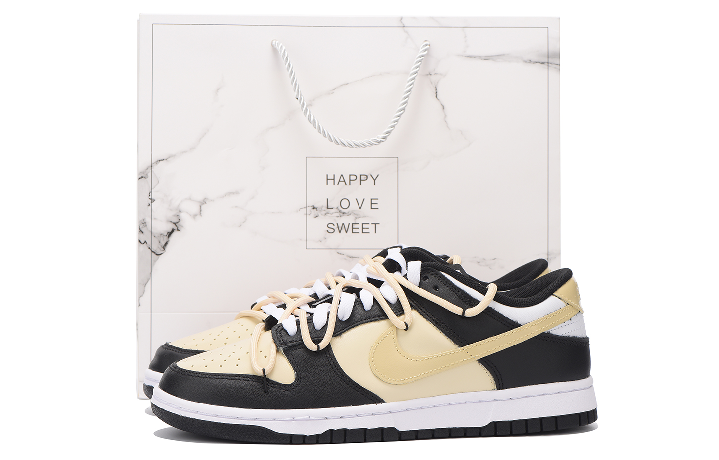 Buy [Zapatillas Personalizadas] Nike Dunk Low 'Deconstructed Black Yellow' CW1590-100(Team59-女款黑拼黄SBOX)