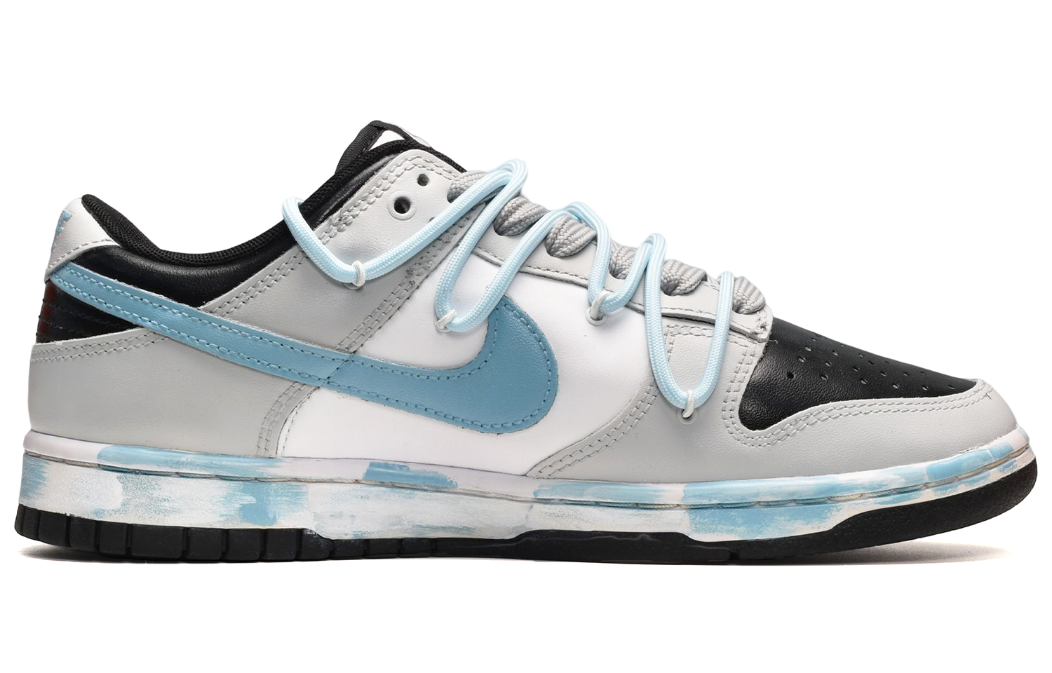 [Custom Shoes] Nike Dunk Low 'Deconstructed Black Grey Blue' 圖 2