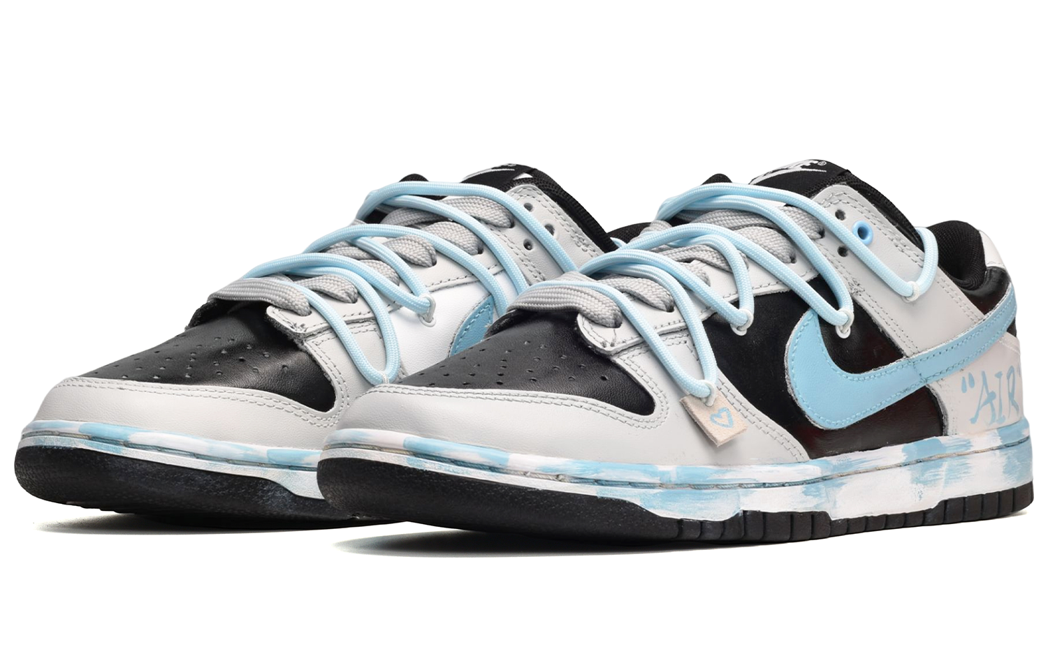 [Custom Shoes] Nike Dunk Low 'Deconstructed Black Grey Blue' 圖 3