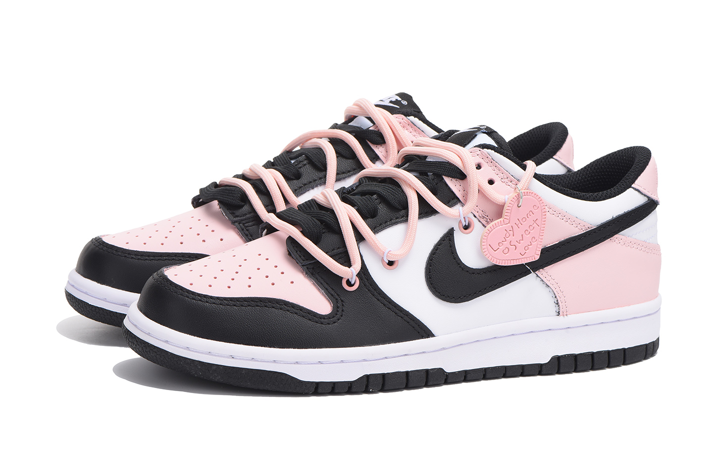 Lookbook [定制鞋] 耐克Dunk低帮 '解构黑粉心' CW1590-100(Team59-女款黑粉二)