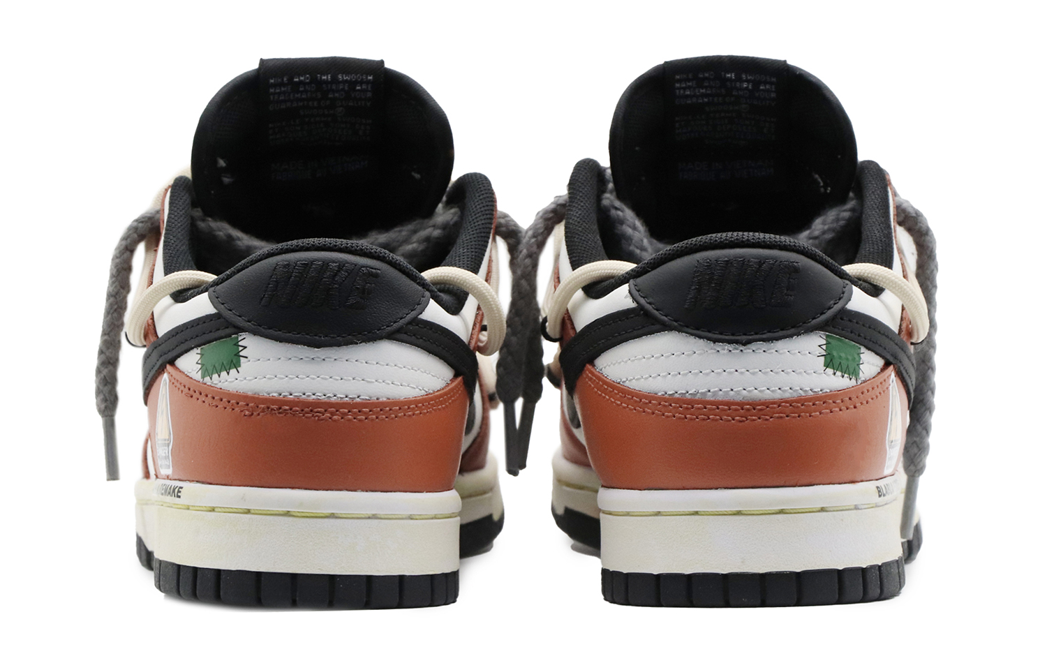 Shop 【定制球鞋】 Nike Dunk Low 扣碎 高街户外 夏日穿搭 脏脏鞋 解構 復古做舊 低幫 板鞋 GS 黑白橙