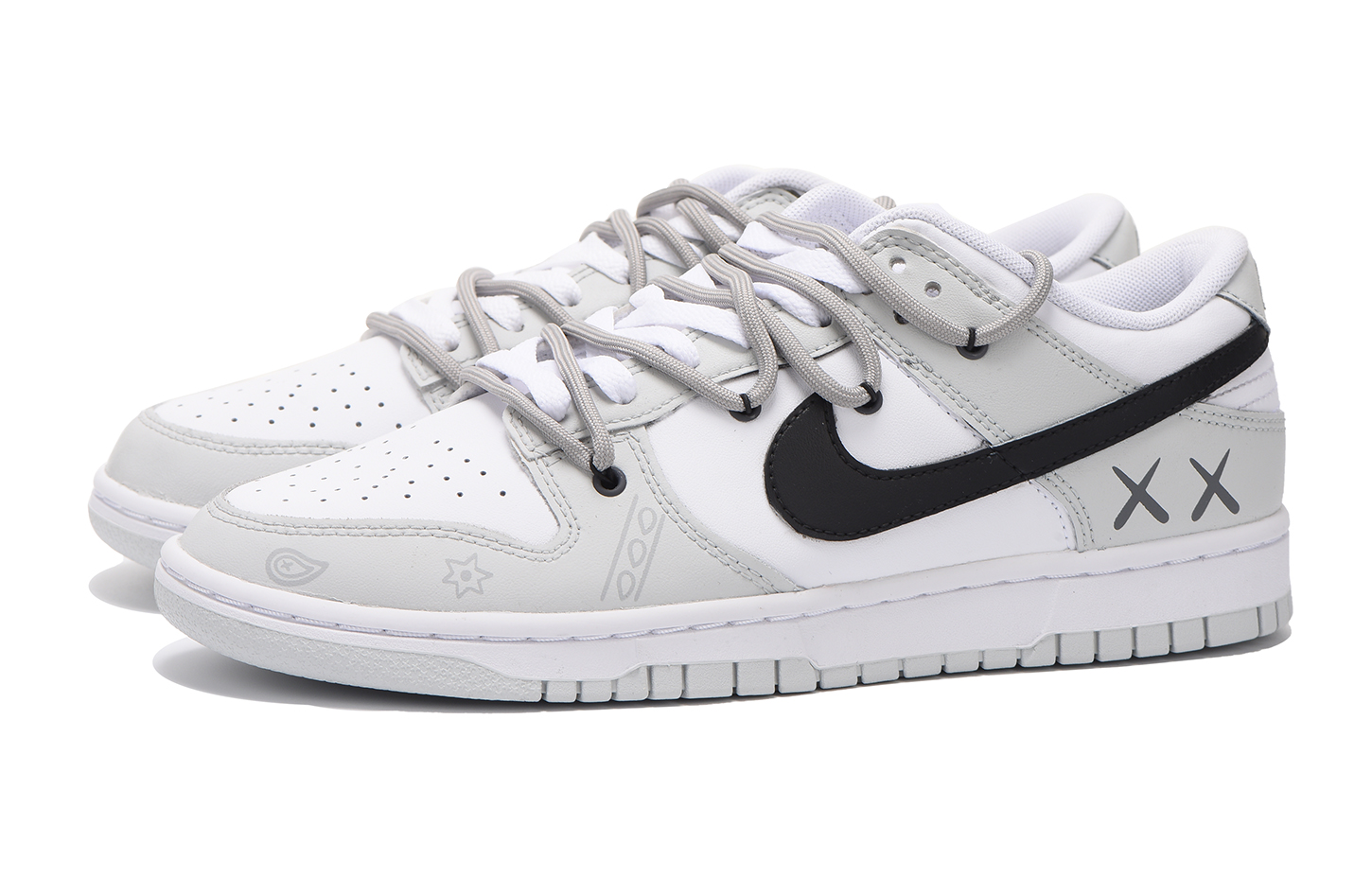 Shop [Sepatu Kustom] Nike Dunk Low 'Deconstructed Black Chestnut Paisley' DV0831-101(Team59-男款黑白灰七)