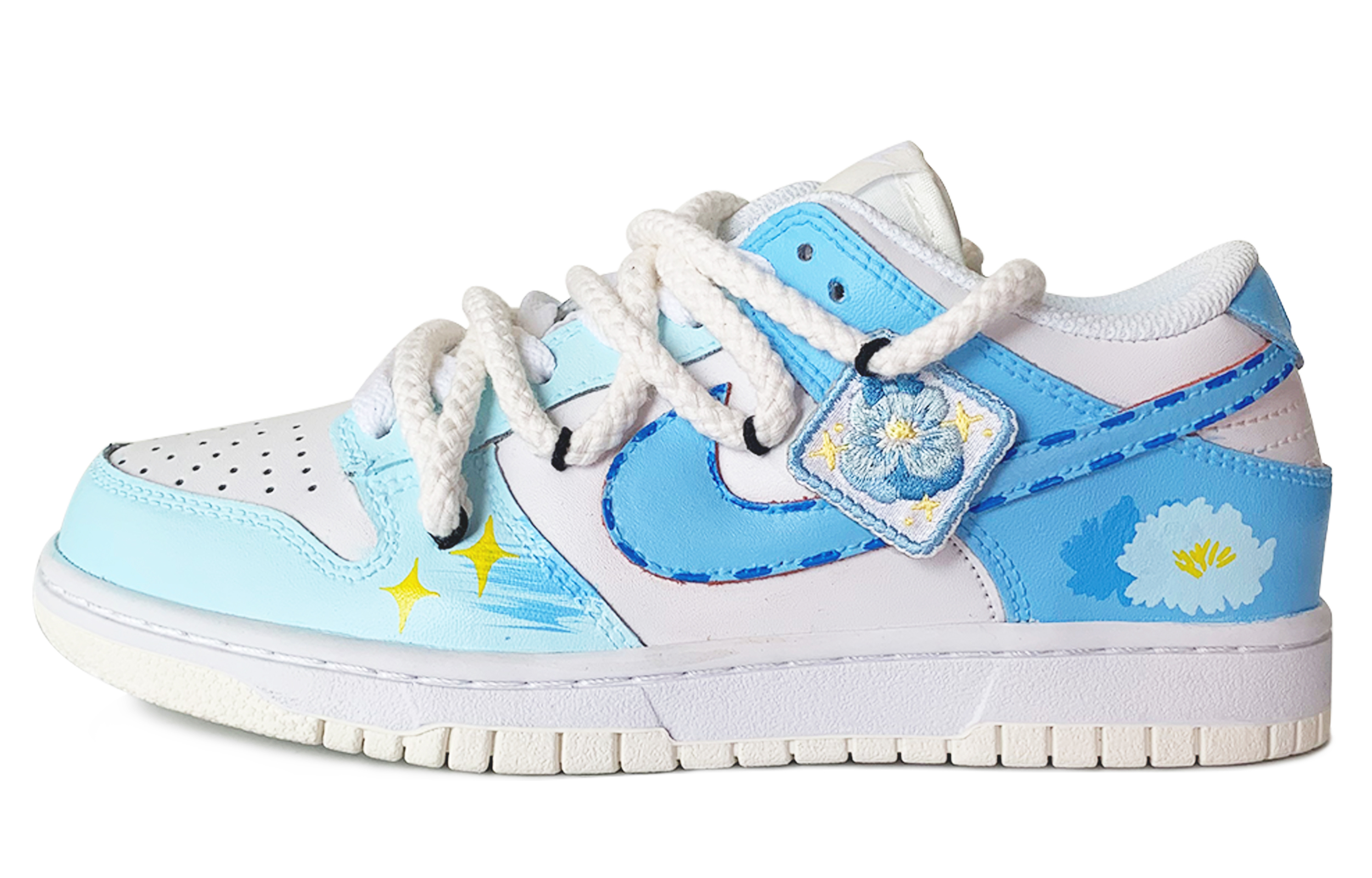 Buy [Sepatu Custom] Nike Dunk Low 'Deconstructed Blue Florals' DH9765-100(TeamD-GS款蓝蓝花语S-BOX)