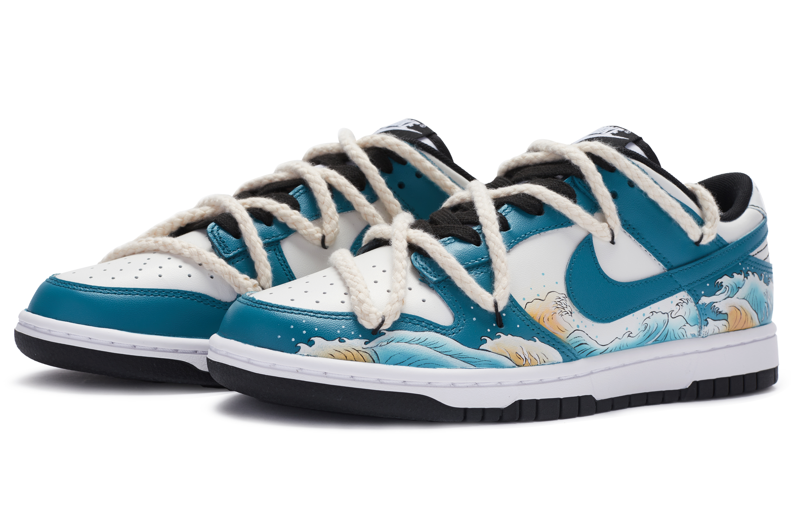 Lookbook [Kasut Tersuai] Nike Dunk Low 'Deconstructed Biru Putih Kuning' DD1391-100(TeamR-男款冲浪)