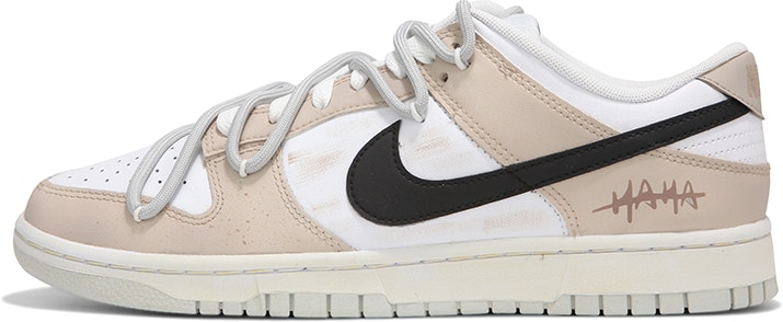 custom-shoes-nike-dunk-low-deconstructed-brown-tea-latte-with-splatter-and-aged-scuffs