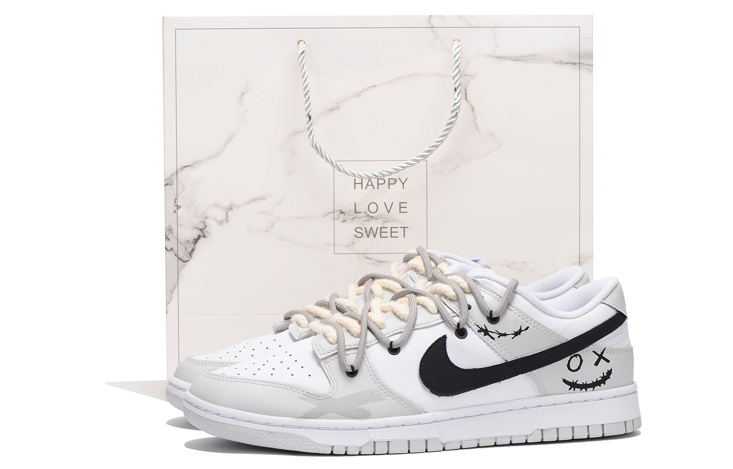 Buy [Sepatu Custom] Nike Dunk Low 'Deconstructed Clown Hitam Abu-abu' DV0831-101(Team59-男款小丑二)