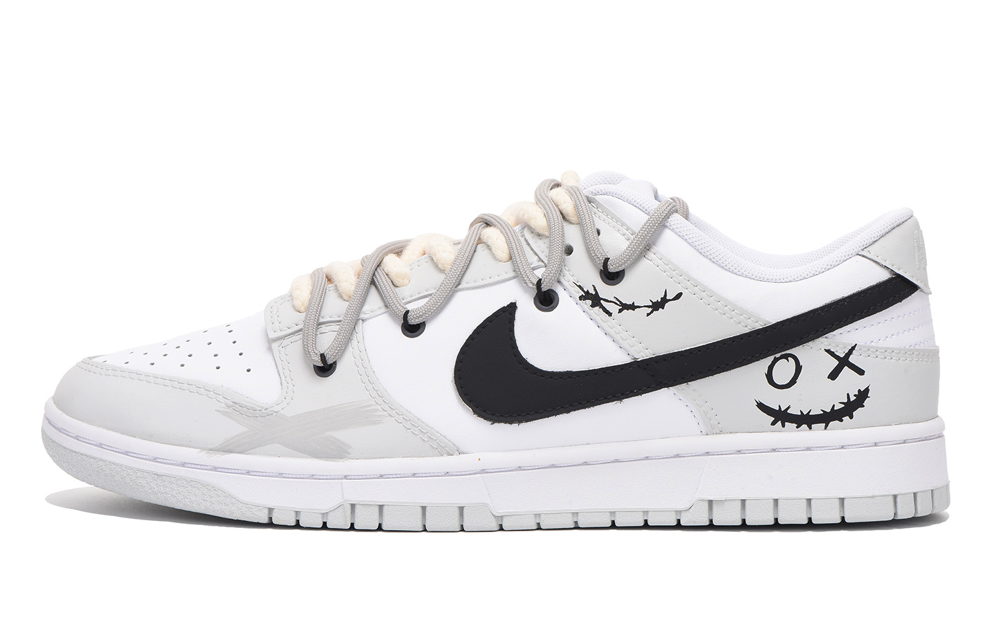 Order [Sepatu Custom] Nike Dunk Low 'Deconstructed Clown Hitam Abu-abu' DV0831-101(Team59-男款小丑二)