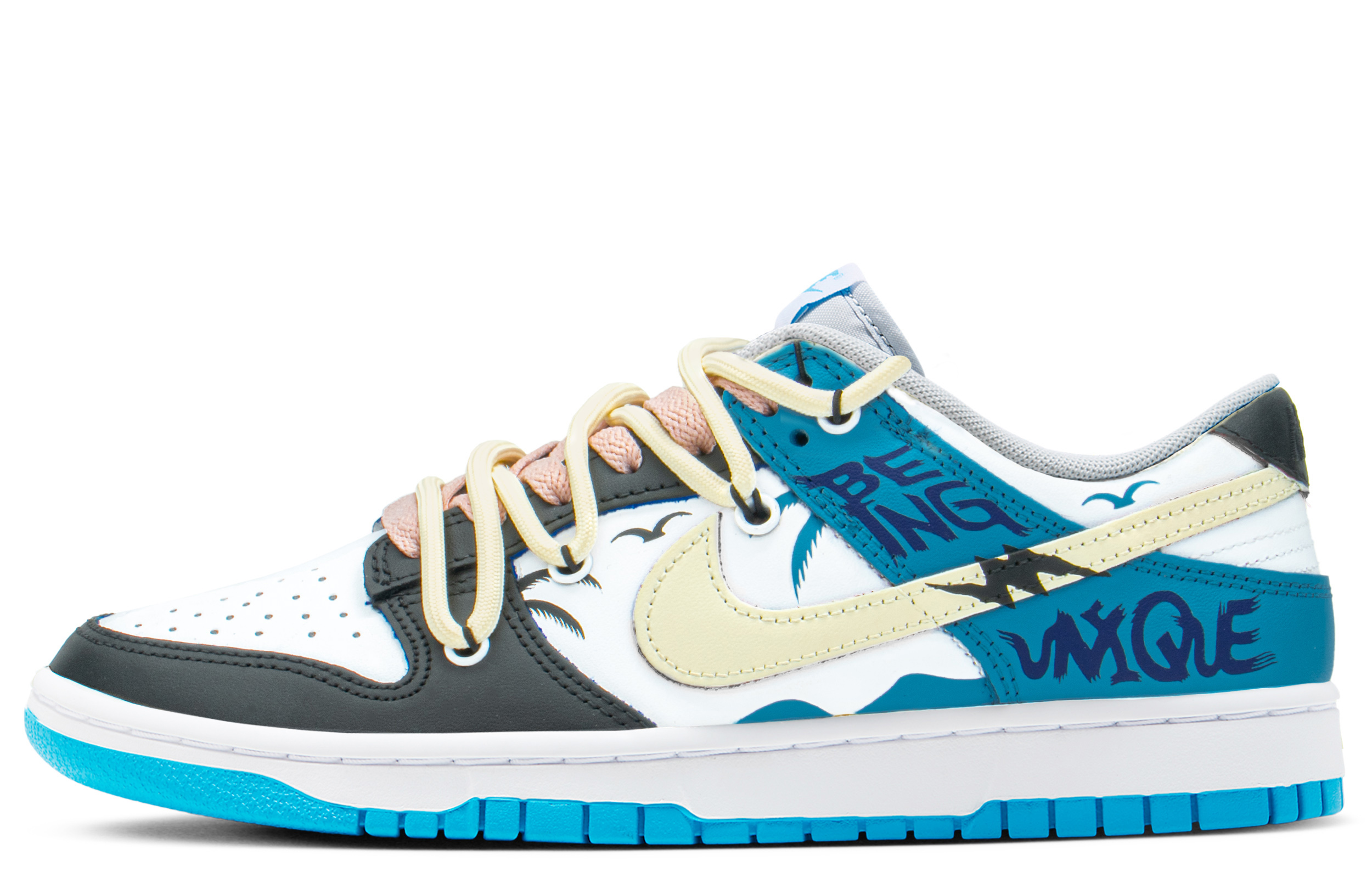 Buy 【訂製球鞋】Nike Dunk Low FZBB 海岸 解構風 獨特主題 老化風格 Vibe風 低筒 滑板鞋 男款 藍米