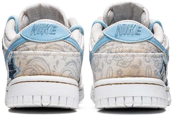 【定制球鞋】 Nike Dunk Low 野鶴製造 解構鞋帶 腰果花 牛仔貼布 五角星 咖啡染 防滑耐磨 低幫 板鞋 男女同款 白藍 Shop 【定制球鞋】 Nike Dunk Low 野鶴製造 解構鞋帶 腰果花 牛仔貼布 五角星 咖啡染 防滑耐磨 低幫 板鞋 男女同款 白藍