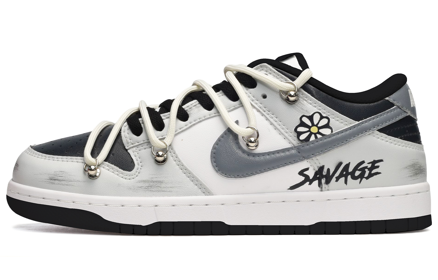 Order [定制鞋] 耐克Dunk Low '解构雏菊黑灰' DJ6188-002(TeamE-男款小雏菊黑灰)