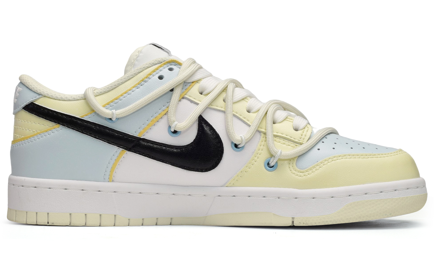 Order [カスタムシューズ] ナイキ ダンク ロー 'デコンストラクテッド デニム 黄青黒' DJ6188-100(TeamE-男款牛仔贴布黄蓝黑)