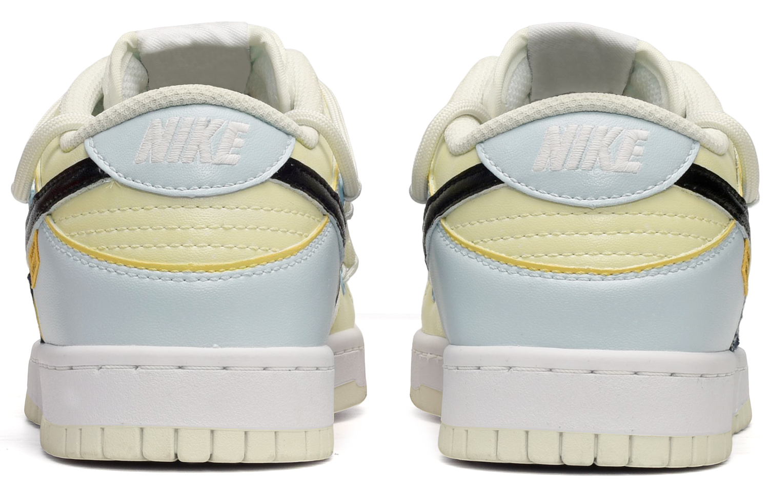 Shop [カスタムシューズ] ナイキ ダンク ロー 'デコンストラクテッド デニム 黄青黒' DJ6188-100(TeamE-男款牛仔贴布黄蓝黑)