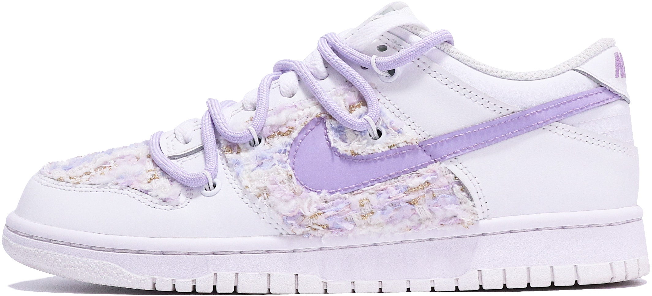 custom-shoes-nike-dunk-low-deconstructed-double-laces-white-pink-purple