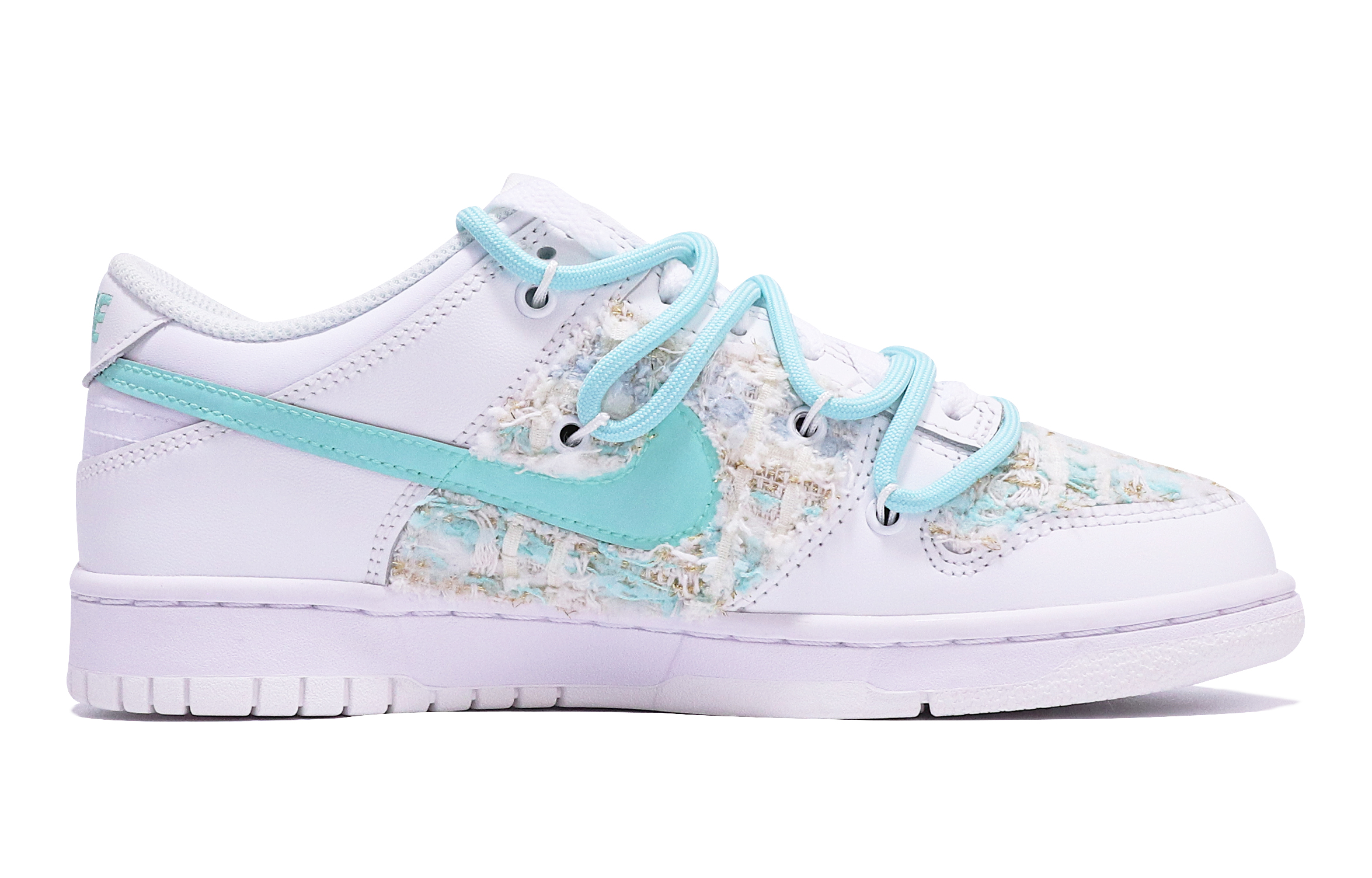 Order Zapatillas Nike Dunk Low 'Deconstruidas Doble Cordón - Blanco Azul Verde' DH9765-100(TeamTen-女款梦幻蓝绿)