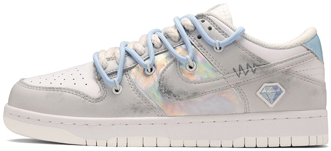 custom-shoes-nike-dunk-low-deconstructed-future-laser-hand-painted-texture-grey-blue