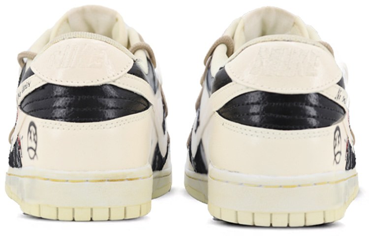 Shop 나이키 덩크 로우 '해체 그라피티 오프 화이트 블랙' (커스텀) DJ6188-100(TeamK-男款贴布涂鸦S-BOX)