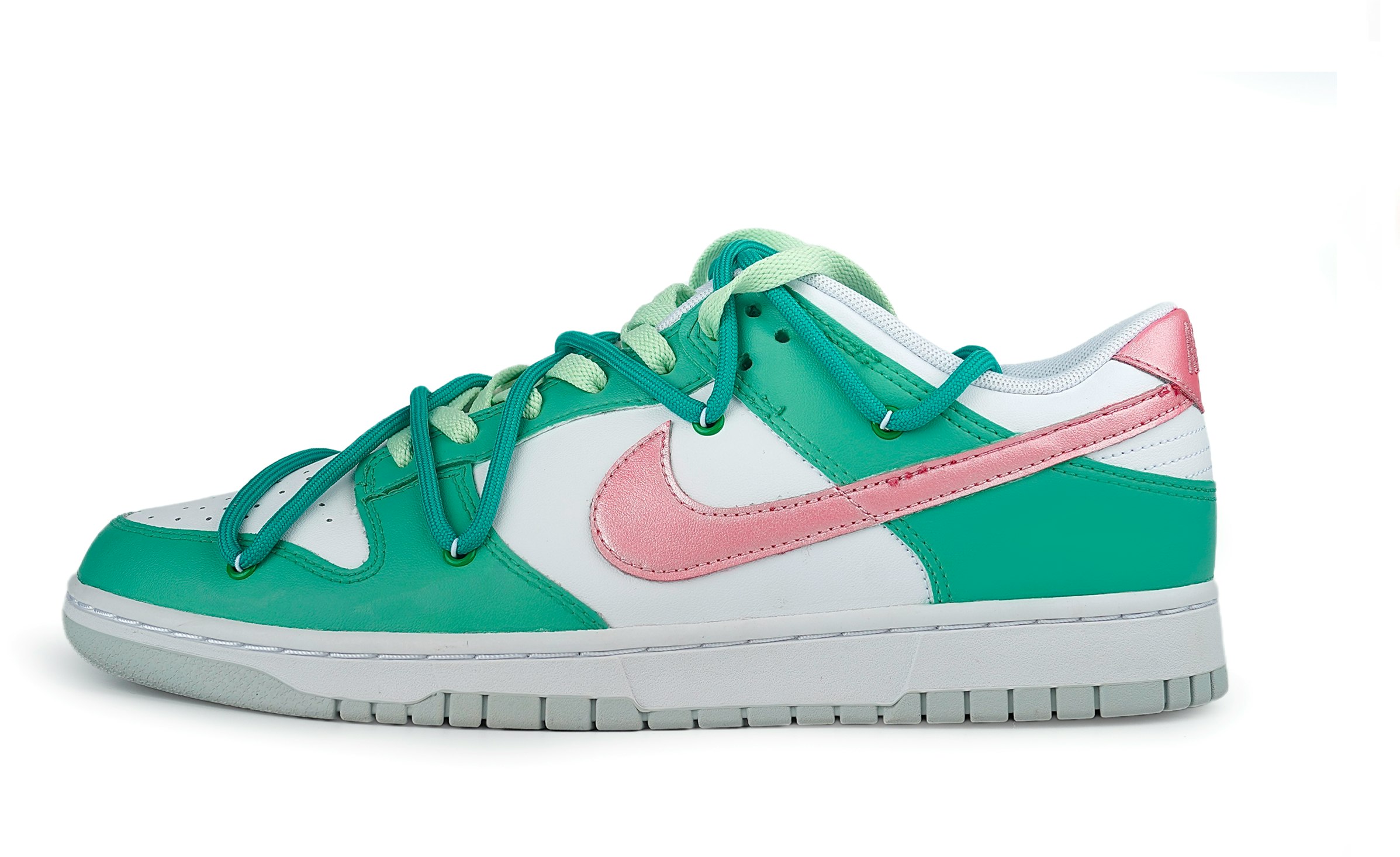 custom-shoes-nike-dunk-low-deconstructed-green-pink