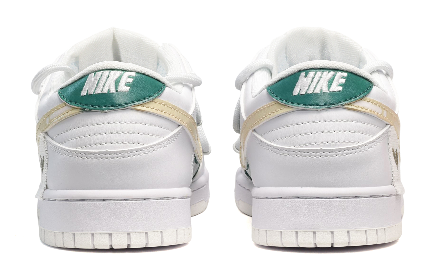 Shop [定制鞋款] 耐克Dunk Low ‘解构绿叶’ DH9765-100(TeamE-女款绿叶白绿黄)