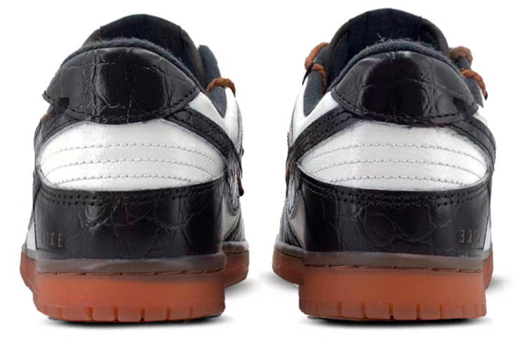 Shop 【定製球鞋】 Nike Dunk Low 解構鞋帶 特殊鞋盒 鱷魚紋 灰色閃電 低幫 板鞋 男款 黑白色
